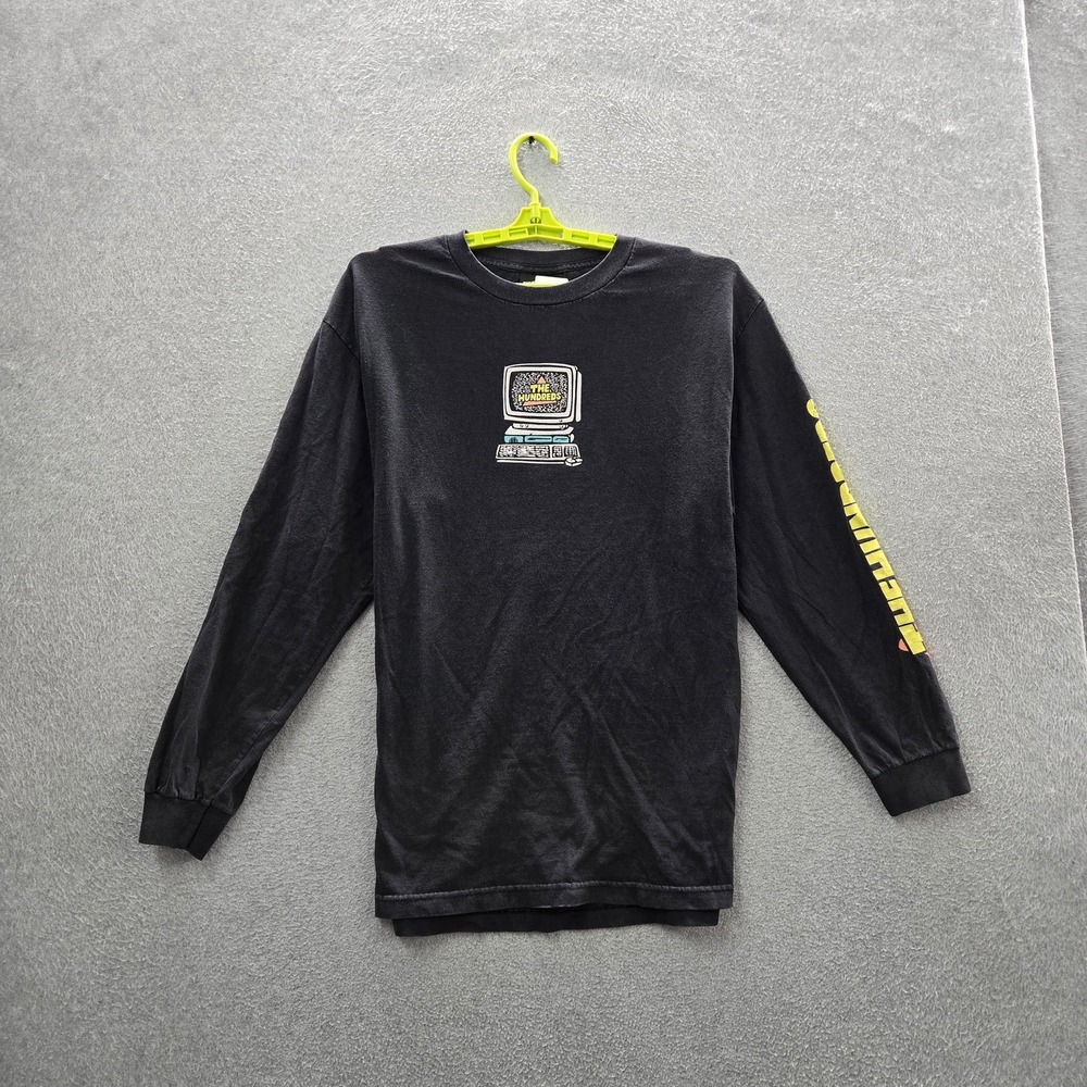 The Hundreds Men Shirt L Black Graphic Computer Long Sleeve
